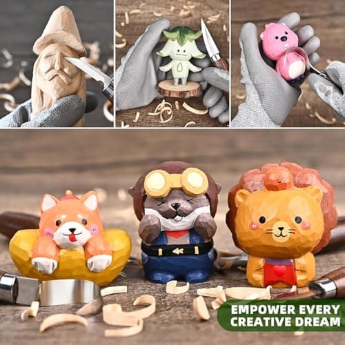 IMYMEE Wood Whittling Kit for Beginners-Complete Whittling Set with 4pcs Wood Carving Knives & 8pcs Basswood Wood Blocks-Perfect Wood Carving Kit Set-Includes Wood Carving Tools for Adults and Kids - Thumbnail 4
