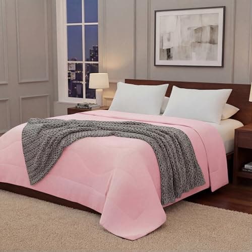 Regency Heights Queen Size Cooling Comforter, Breathable Blanket for Hot Sleepers, Lightweight All Season Bedding for Night Sweats, 90x90, Pink - Image 1