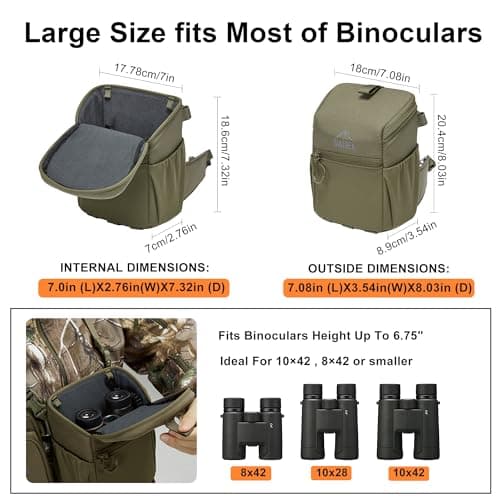 SIATREX Binocular Harness Chest Pack, 500D DWR Ripstop Hunting Chest Pack, Silent Magnetic Lid, Storage for Rangefinder, Phone & GPS, Birdwatching, Hiking(4 IN 1) - Thumbnail 4
