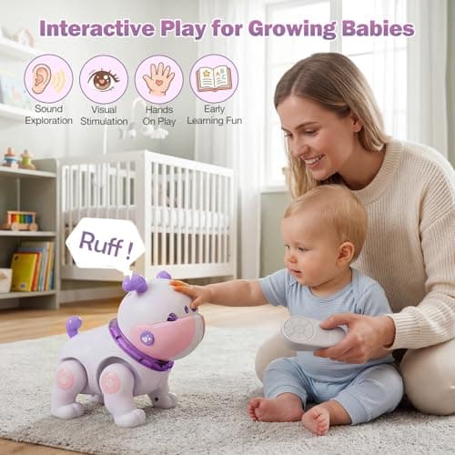 great dachong Baby Toys for 6-12 Months: Musical Crawling Dog Toy with Dancing, Recording & Lights, First Birthday Gift for Boys & Girls, Tummy Time Sensory Toy for Toddlers 1-3 - Thumbnail 2