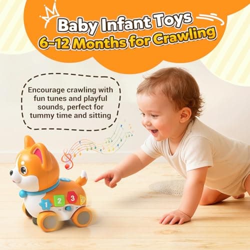 Baby Toys for 6-12-18 Month, 3-in-1 Musical Puppy Toy, Crawling & Walking Toys for 1 Year Old Boy Girl Gifts, Bilingual Learning Educational for 7 8 9 10 Months Developmental Toy - Thumbnail 4
