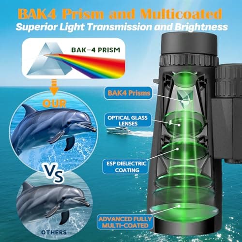 Asacam 10x42 HD Binoculars for Adults, BAK4 Prism Waterproof Lightweight Binoculars with Low Light Vision for Bird Watching, Hunting, Hiking, Travel, Cruise - Thumbnail 2