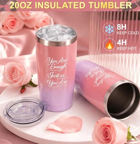 BodyRefresh 10-Piece Gift Basket for Women, Get Well Soon & Thinking of You Gifts for Her, Cozy Self Care Gift Set with Blanket, 20oz Tumbler, Socks, Candle, Bath Bomb for Mom Friend Sister - Thumbnail 4