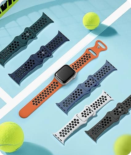 Keponew Compatible with Apple Watch Band 38mm Women, with Apple Watch Band 40mm 41mm 42mm 44mm 45mm 49mm iWatch Bands Ultra SE Series 8 7 6 5 4 3 2 1, Sport Breathable Soft Silicone Straps - Thumbnail 6