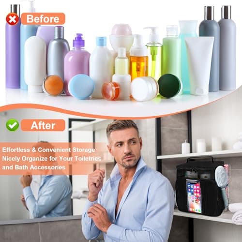 Dorm Room Essentials for Guys, Quick Dry Mesh Shower Caddy, Travel Toiletry Bag for Men and Women, Travel Cruise Ship Camping Essentials, Large Makeup Organizer for Full-Sized Toiletries Gifts for Men - Thumbnail 5