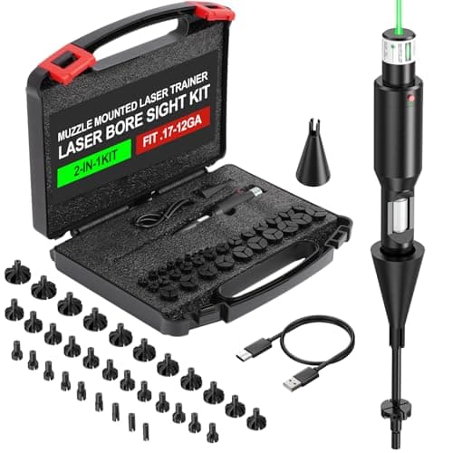 Laser Boresighter High-Precision Dual-Purpose for 0.17-12GA Calibers, Rechargeable Green Laser for Quick Zeroing & Dry Fire Training, Voice-Activated, Perfect for Hunting & Shooting Practice - Image 1