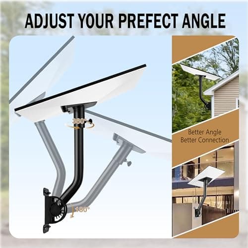 LackNLids Starlink Roof Mount, Heavy Duty Starlink Mounting Kit for Standard Gen 3/4X/V3/4, Adjustable Wall & Roof Bracket for Starlink Internet Dish, Weather-Resistant, Easy Installation (Black) - Thumbnail 3