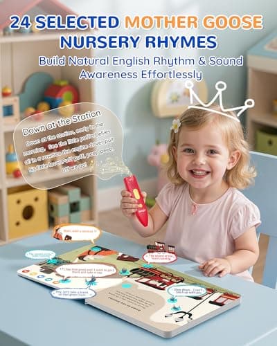 KOKODI Talking Pen Books Set, Interactive Audio Nursery Rhymes with Learning Pen, Educational Sensory Toy, Early Learning Gift for Toddlers Kids, Birthday & Christmas Gifts for Boys Girls Age 2-6 - Thumbnail 2