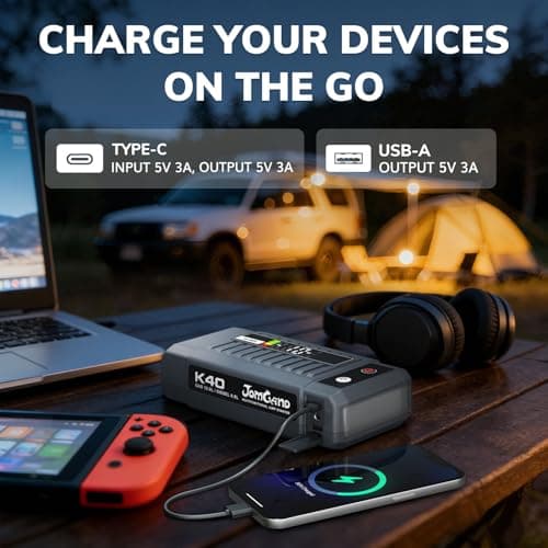 JOMGAND K40 Jump Starter 5000A Car Battery Booster Pack for Up to 10.0L Gas or 9.0L Diesel Engines, 12V Portable Jump Box with Extremely Safe Jumper Cable, USB/DC Charge and 3 Mode Flashlight - Thumbnail 4