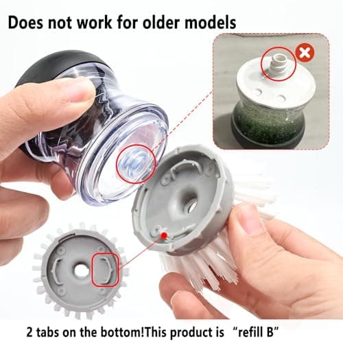 MiUWUU 4 Pack Brush Refills for OXO Dish Brush Refill B, Brush Head Replacement OXO Dish Brush Replacement Head（Grey Round） - Thumbnail 3