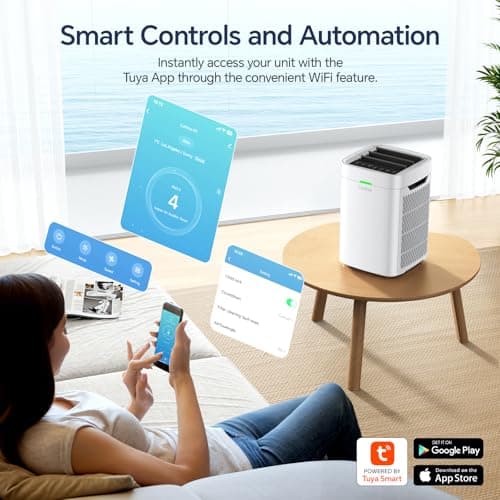 Lunino Air Purifiers for Home Large Room up to 2800 Ft², Double-Sided HEPA Air Purifier with Washable Pre-filter, Smart WiFi, PM 2.5 Air Quality Monitor, 3 Fan Modo, for Pets Hair, Dust, Pollen, Smoke - Thumbnail 4