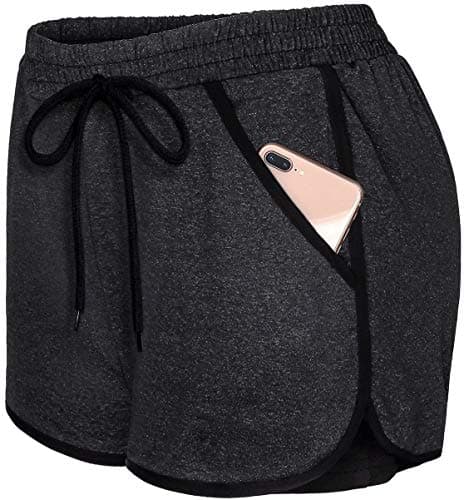BLEVONH Plus Size Womens Shorts for Summer Clothes Athletic Womens Running Shorts for Women Workout Gym Yoga Active Wear Black Drawstring 3XL - Image 1