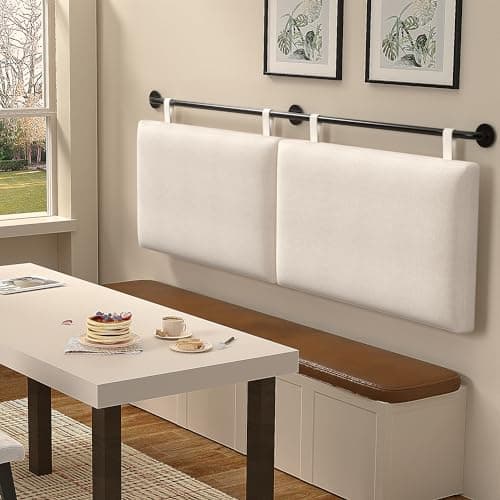 BSHOMGI King Headboard, Wall Mounted Headboards for Bed with Linen Upholstery Hanging Head Board for Bedroom Sturdy and Durable Solid Wood Thanksgiving Day, Christmas for Family(Beige, King) - Thumbnail 5