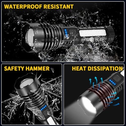 ZioeYiue Rechargeable Flashlights High Lumens, 7Mode Super Bright Flashlight Powerful, Adjustable Tactical Flash Light High Powered, LED Flashlights for Home Emergency Hunting Camping Essentials Gear - Thumbnail 6