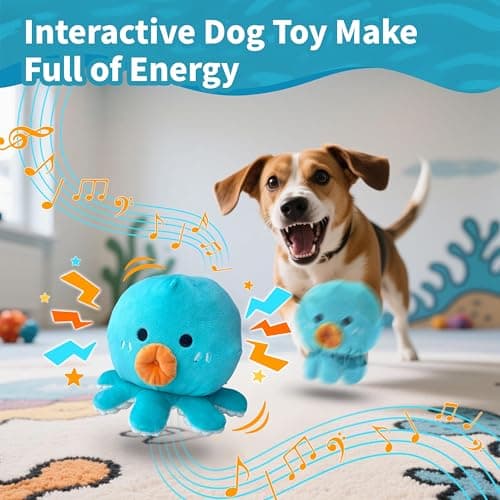 Hanarook Interactive Dog Toys, [Newly Upgraded] Moving Dog Toy to Keep Them Busy, Bouncing Dogs Toy/Squeaky Rolling Ball with Jumping Music Talking Mode for Small Medium Large Dogs(Upgrade Octopus) - Thumbnail 6