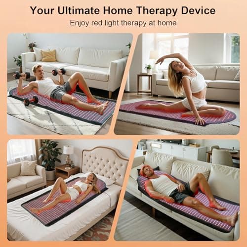 Red Light Therapy Mat Full Body, 71"x33" Red Light Therapy Blanket with Premium Leather, 1380 LEDs Dual Wavelength 660nm & 850nm Near Infrared Therapy Pad for Home Use,W1370 - Thumbnail 6