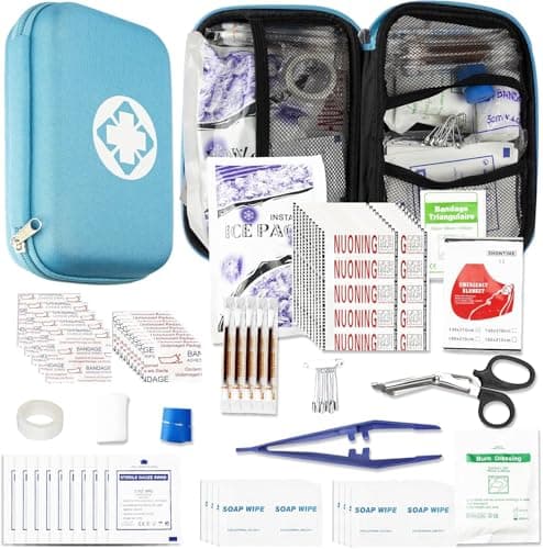 276PCS Small Travel First Aid Kit Supplies for Business, First Aid Kits Backpacking Essentials Items Trauma First Aid Survival Kits for Home Outdoor Adventure, Blue AMORNING - Image 1