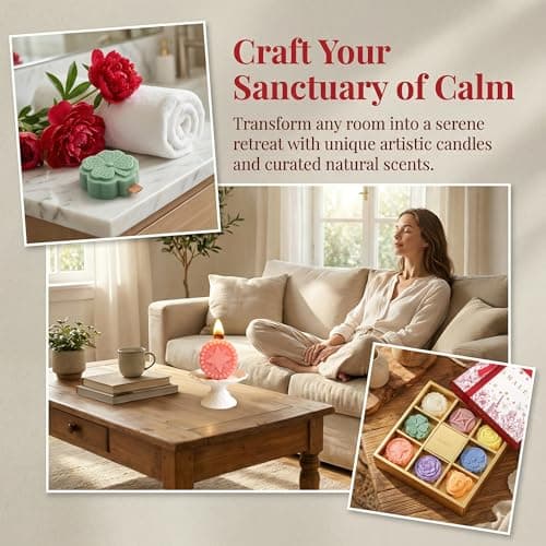 AMALEE 8-Pack Novelty Scented Candles Gift Set - Unique Shaped Artistic Aromatherapy Candles, Natural Soy Wax with Wooden Wick, 8 Scents Long Lasting Stress Relief Candles for Home Decor, Ideal Gifts - Thumbnail 4