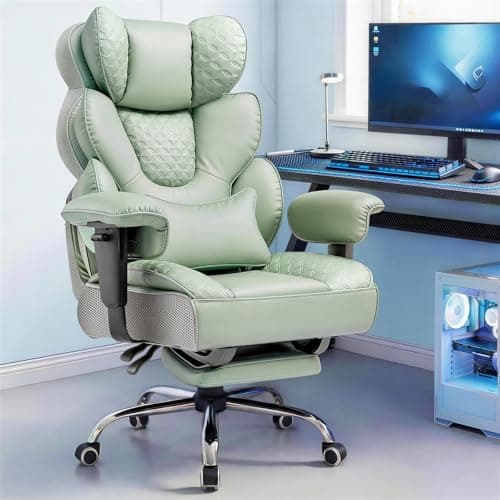 GTPLAYER Big and Tall Gaming Chair Ergonomic Heavy Duty Office Chair Racing Seat with Adjustable Lumbar Pillow Footrest 150° Reclining Thickened Armrests Breathable Mesh for Esports/PC Gaming - Image 1