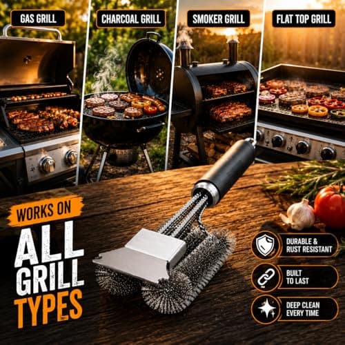KENWQZI Grill Scraper Tool Stainless Steel Griddle Scraper for Blackstone Flat Top Grill, Heavy Duty BBQ Cleaning Scraper with Adjustable Handle, Metal Scraper for Cast Iron, Kitchen & Outdoor Cooking - Thumbnail 5
