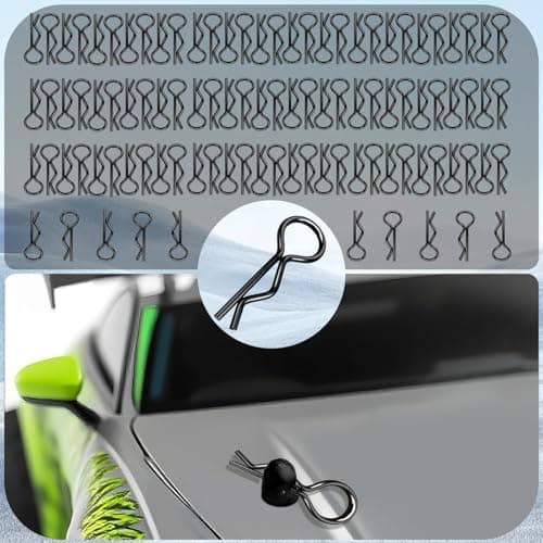 Universal 1.0mm RC Car Body Clips Retainer Pull Tabs Body Clips (10-Pack), Rubber and Metal Body Clips for Arrma 1/10 Granite/Senton Boost, Traxxas 1/12 1/14 1/16 Scale RC Crawler, Fixed Buckle(Black) - Thumbnail 3