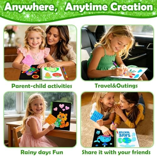 FUNNYB&G Mess-Free Foil Art Craft for Kids Ages 4-10, Kids Birthday Gift - Thumbnail 6