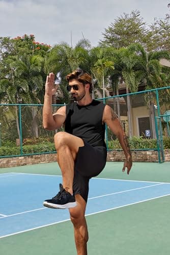 COOFANDY Tank Top Muscle Shirts for Men Cotton Soft Sport Sleeveless T-Shirts Pack Gym Cut Off Tank Navy/Grey 3XL - Thumbnail 3
