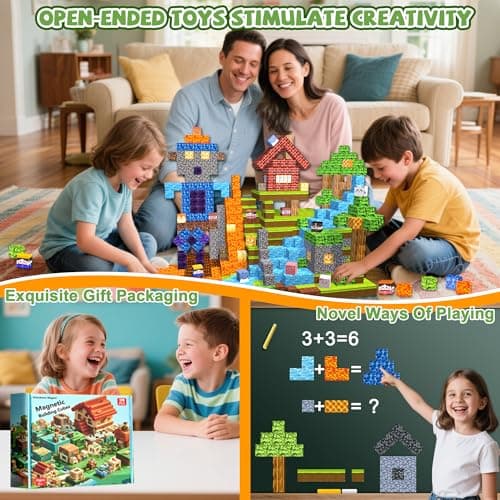 Winchoice 170PCS 1 Inch Magnetic Blocks, Magnet Cubes Building Toys for 3+ - Thumbnail 4