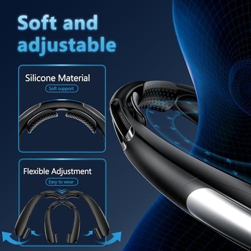 Rarekoas Portable Neck Fan, Hands-Free, 6 Speeds, 6000 mAh Battery, 360° Cooling Wearable Personal Fan, Rechargeable, Gifts for Women Men, Suitable for Indoor, Outdoor, Travel - Thumbnail 5