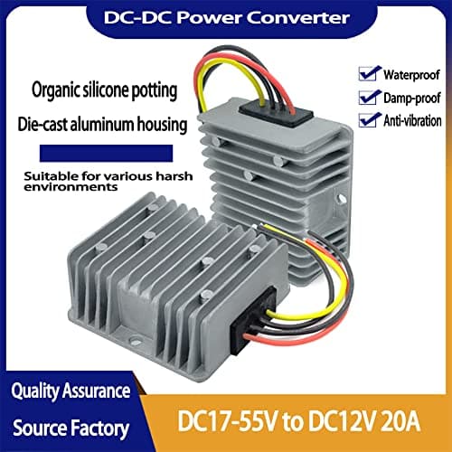 Golf Cart Voltage Reducer Regulator 48V to 12V 20A Converter, Waterproof 240W DC to DC Step Down Converter for EZGO Club Car Yamaha Golf Carts, Heavy Duty, Low Noise - Thumbnail 2