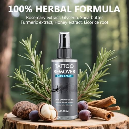 Tattoo Remover Spray - Natural Professional-Strength Formula to Safely Fade & Lighten Tattoo Ink, Supports Skin Recovery, Non-Invasive - Thumbnail 6
