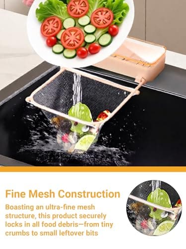 Kitchen Sink Drain Strainer Suction Cup Foldable Food Catcher with 50 Disposable Filter Bags Hanging Corner Organizer for Home Kitchen No-Tool Installation - Thumbnail 4