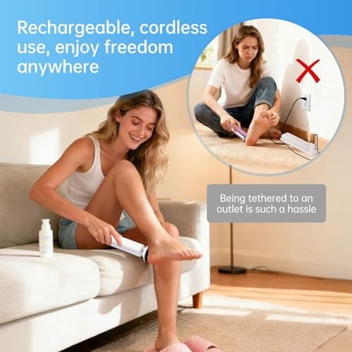 Electric Foot Callus Remover Rechargeable, 6 Speeds Adjustable USB Charging Foot Sander, Portable Electric Foot File Professional Foot Grinder for Dead Skin & Cracked Heel - Thumbnail 2