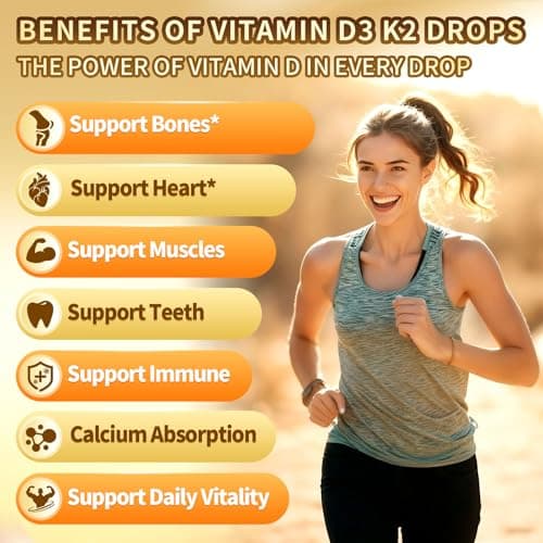 VivoNu Vitamin D3 K2 Drops, D3 20000 IU & K2 as MK-7 400mcg with Magnesium, Calcium, Zinc & Omega 3 for Immune*, Mood*, Bone* Health, Orange Flavor Vitamin D Liquid Drops Supplement, Non-GMO (1) - Thumbnail 4