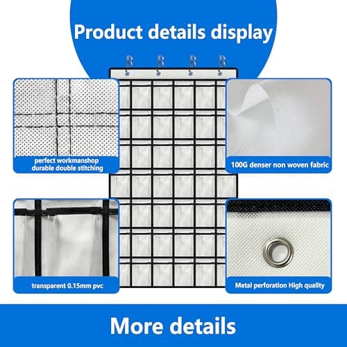 zebricolo,classroom cell phone holder, 42 Expandable pockets,teacher must haves,Classroom Organization and Storage,Durable and versatile, 42 number stickers,classroom decor,pocket chart, White/Black - Thumbnail 3