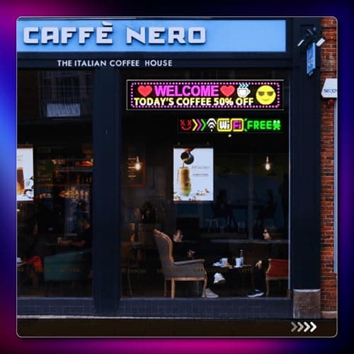 Large Programmable LED Sign, P5 Resolution Indoor Store LED Sign, Bluetooth APP, for Business Retail Shop Window Display (49"x 8") - Thumbnail 6