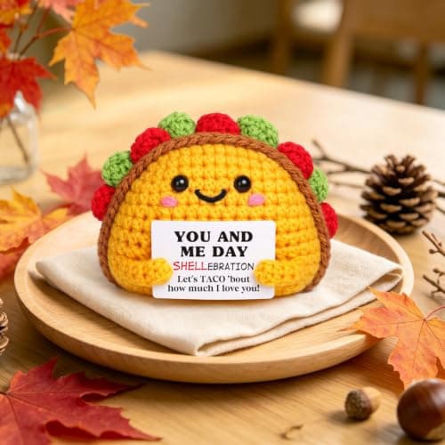 Mini Valentines Day Gifts for Him Her Couple Galentine’s Day Birthday Gift for Boyfriend Girlfriend Fiancé Anniversary Valentines Gift for Women Men Wife Husband Handmade Crochet Taco Tuesday - Thumbnail 3