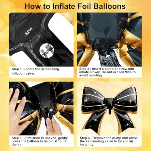 38Pcs Graduation Decorations 2026 Set - Congrats Grad Banner, Graduation Balloons, Backdrop, 6 Giant Bow Foil Balloons Class of 2026 Decorations Party Supplies for High School & College Black and Gold - Thumbnail 6