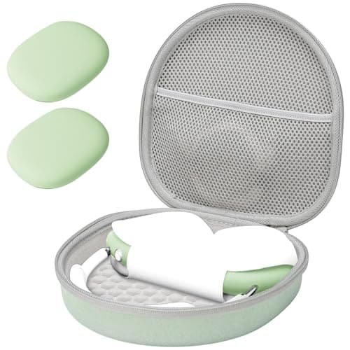 ProCase Hard Case for Apple AirPods Max & AirPods Max 2, Travel Protective Carrying Case with Silicone Ear Cushion Covers, Shockproof EVA Shell with Soft Lining & Accessory Pocket - Green
