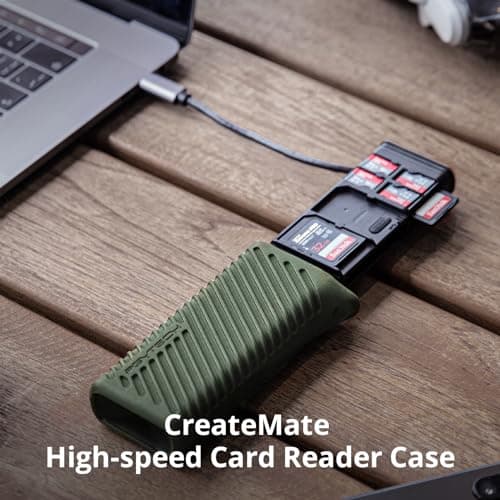 PGYTECH CreateMate High-Speed SD Card Reader USB 3.1 Type-C SD/TF/Nano Card Carrying Case, 2-in-1 SD 4.0 Card Reader Adapter for Cameras, Smartphones, Drones, Action Cameras(Green, for SD/Micro SD) - Thumbnail 2