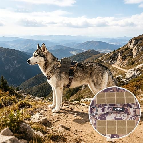 Tactical Dog Harness for Large Dogs, No Pull Military Service Dog Vest with Handle&Molle, Heavy Duty Reflective Adjustable Harnesses for Training Walking Hiking German Shepherd Golden Retriever - Thumbnail 6
