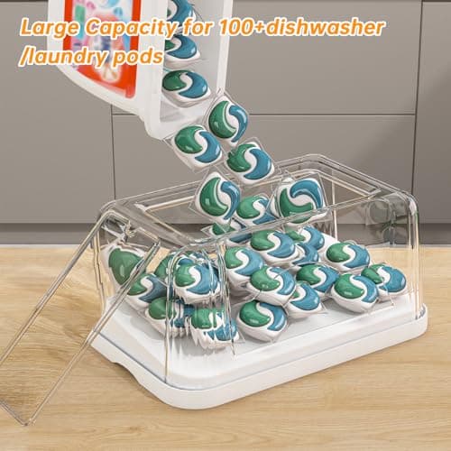 2-in-1 Trash Bag Holder Laundry & Dishwasher Pods Container,Garbage Bag Dispenser with Removable Lids,Kitchen Organizer and Under Sink Storage Box - Thumbnail 3