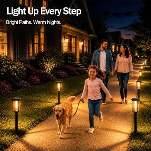 Tenmiro-Solar-Pathway-Lights-Outdoor-8-Pack-LED-Solar-Powered-Garden-Lights-Waterproof-IP65-Auto-On/Off-Outdoor-Light-for-Yard-Lawn-Patio-Path-Walkway-Driveway-Landscape-Lighting-Decor-3000K - Thumbnail 3