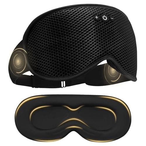 Mixiba Sleep Mask with Bluetooth Headphones, Removable 3D Contoured Cup, Wireless Eye Mask for Sleep, Sleeping Headphones with Thin Stereo Speakers for Men, Women, Travel, Relaxation - Black - Image 1