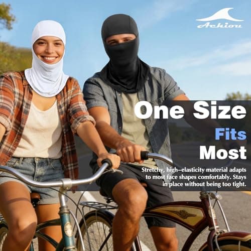 Achiou Ski Mask Balaclava Shiesty, Motorcycle Summer Ice Silk Thin Breathable UV Protection for Men Women - Thumbnail 5