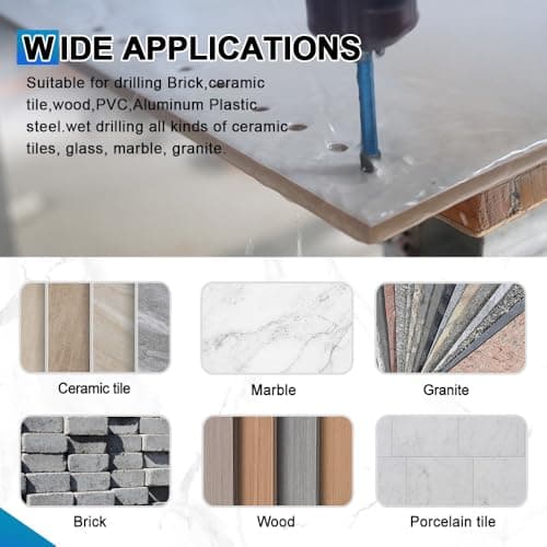 BRSCHNITT Masonry Drill Bit Set,with Phillips PH2 Magnetic Anti Slip Screwdriver Bit - 1/4" 5/16" 3/8" Dry Tile Drill Bit Set for Porcelain Tile Ceramic Stone Granite Marble (5pcs) - Thumbnail 3