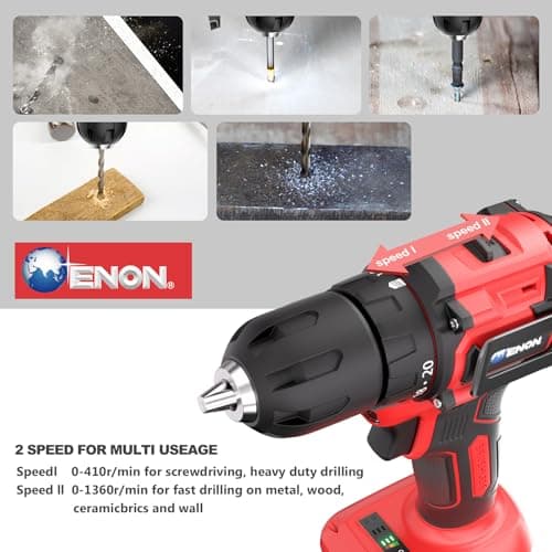 Brushless Cordless Drill Set,12V Power Drill Set with Battery and Charger, Electric Driver/Drill Bits, 3/8'' Keyless Chuck,20+1 Torque Setting, 300 inch-lbs, with LED Electric Drill Set - Thumbnail 4