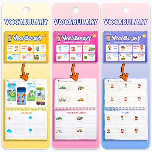 MarcZero Magic Grooved Writing Practice Books for Kids Ages 3-8, 10 Books Reusable Handwriting Tracing Books with Disappearing Ink Pen, Preschool Tracing Educational Learning Gifts - Thumbnail 5