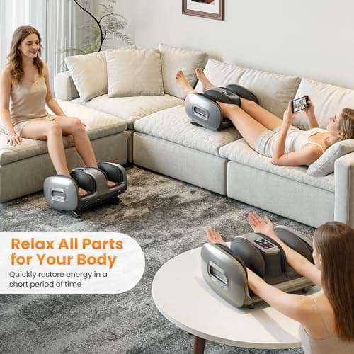 Foot Massager, Electric Shiatsu Foot and Leg Massager with Heat and Cooling, Deep Kneading Foot Massage Vibration , Adjustable Mode & Intensity, Timer Auto Shut-Off, Home Relaxation Gift for Men Women - Thumbnail 6