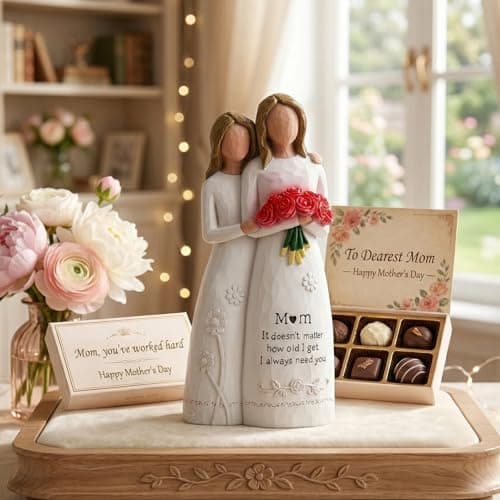 Eaprala Sculpted Hand-Painted Mother Daughter Figurine, Mothers Day Birthday Gifts for Mom, Gifts for Mom from Daughter - Thumbnail 6